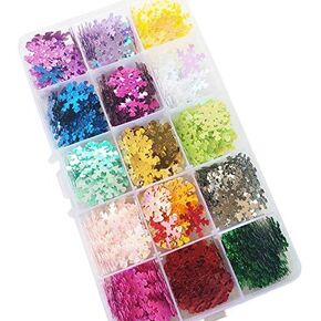 Chenkou Craft 1 Box 750pcs 20mm Rainbow Sequin Snowflake for Christmas Clothes Jewelry 15 Colors Sequins