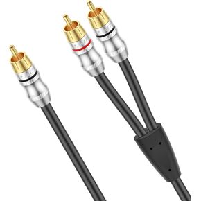 كابل J&D RCA، 1 RCA ذكر إلى 2 RCA ذكر Y-Splitter كابل صوت ستيريو رقمي سلك مضخم صوت لمضخم الصوت، المسرح المنزلي، 6 أقدام in Kuwait