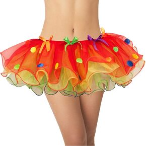 Spotty Multicoloured Tutu Skirt Women - Clown Pride Costume Tutu Polka Dots - Size 4 6 8 10 Adult