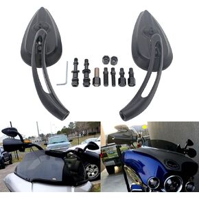 7 by 8 inch Motorcycle Handlebar End Rearview Mirror for Sports Cruiser Honda Kawasaki Suzuki Yamaha