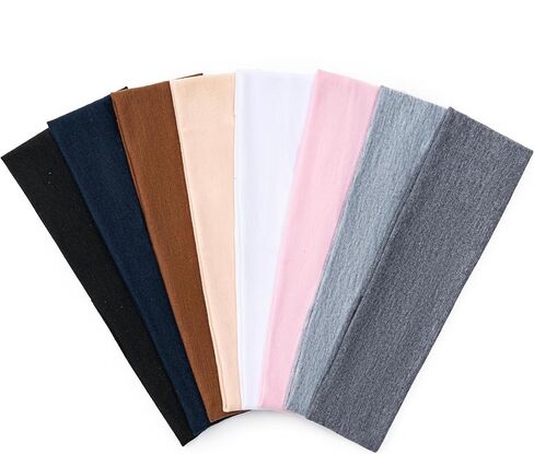 8 قطع من عصابات الرأس للنساء، عصابات شعر رياضية مضادة للانزلاق لشعر المرأة، عصابات رأس من القماش الناعم المرن مناسبة للياقة البدنية واليوجا ورياضات الجري (متعددة الألوان) in Kuwait