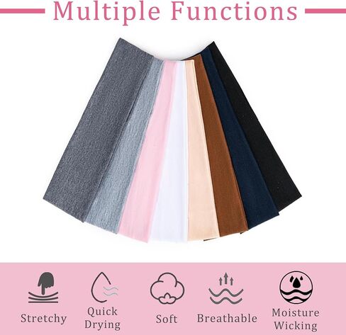 8 قطع من عصابات الرأس للنساء، عصابات شعر رياضية مضادة للانزلاق لشعر المرأة، عصابات رأس من القماش الناعم المرن مناسبة للياقة البدنية واليوجا ورياضات الجري (متعددة الألوان) in Kuwait