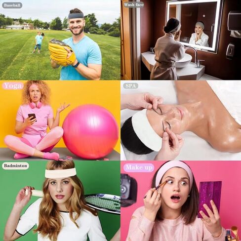 8 قطع من عصابات الرأس للنساء، عصابات شعر رياضية مضادة للانزلاق لشعر المرأة، عصابات رأس من القماش الناعم المرن مناسبة للياقة البدنية واليوجا ورياضات الجري (متعددة الألوان) in Kuwait