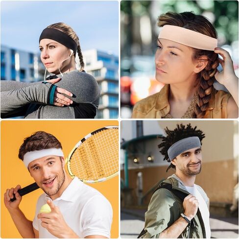 8 قطع من عصابات الرأس للنساء، عصابات شعر رياضية مضادة للانزلاق لشعر المرأة، عصابات رأس من القماش الناعم المرن مناسبة للياقة البدنية واليوجا ورياضات الجري (متعددة الألوان) in Kuwait