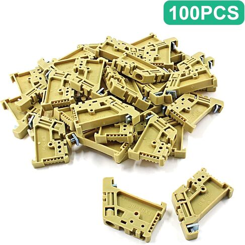 100 قطعة EW-35 DIN محطة السكك الحديدية كتلة نهاية سدادة تصاعد كليب (رمادي) in Kuwait