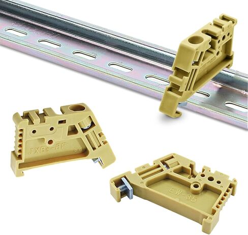 100 قطعة EW-35 DIN محطة السكك الحديدية كتلة نهاية سدادة تصاعد كليب (رمادي) in Kuwait