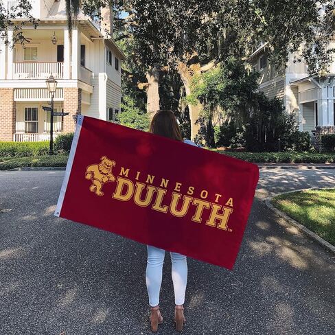 لافتات أعلام بطل جامعة مينيسوتا ديزيرت كاكتوس دولوث بولدوجز UMD 100% بوليستر للاستخدام الداخلي والخارجي 3x5 (النمط 7a) in Kuwait