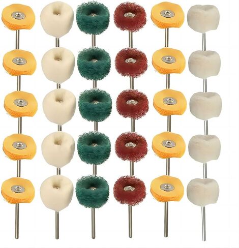 30Pcs Polishing Wheel Set,Mini scouring pad Brush Polishing kit,1 Inch Buffing Polishing Wheel Set with 1/8 Inch Shank,for Power Rotary Tool, Rust Removal, Polishing. in Saudi Arabia