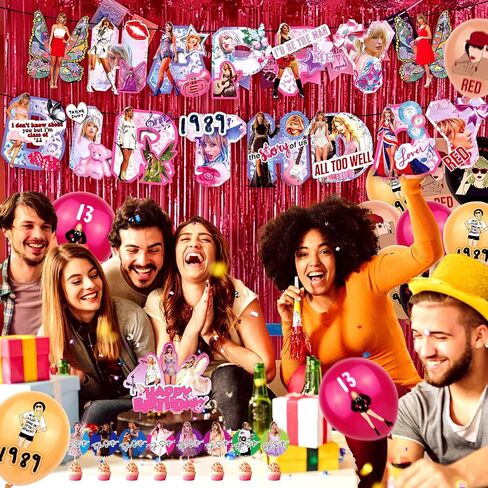 Birthday Decorations Party Backdrop, Happy Birthday Banner Sign Cake Topper, Stickers,Latex Balloons For Music Birthday Party Supplies in Saudi Arabia