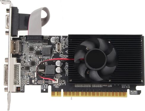 بطاقة رسومات GT610 للمكتب، بطاقة رسومات فيديو DDR3 بسعة 1 جيجابايت مع واجهة VGA DVI، بطاقة رسومات ألعاب 64 بت 810 ميجاهرتز مع مروحة تبريد صامتة in Kuwait