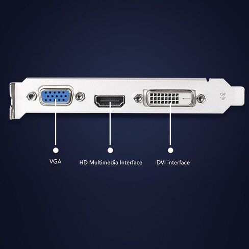 بطاقة رسومات GT610 للمكتب، بطاقة رسومات فيديو DDR3 بسعة 1 جيجابايت مع واجهة VGA DVI، بطاقة رسومات ألعاب 64 بت 810 ميجاهرتز مع مروحة تبريد صامتة in Kuwait