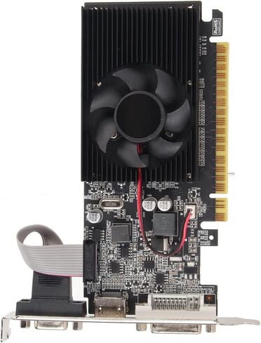 بطاقة رسومات GT610 للمكتب، بطاقة رسومات فيديو DDR3 بسعة 1 جيجابايت مع واجهة VGA DVI، بطاقة رسومات ألعاب 64 بت 810 ميجاهرتز مع مروحة تبريد صامتة in Kuwait