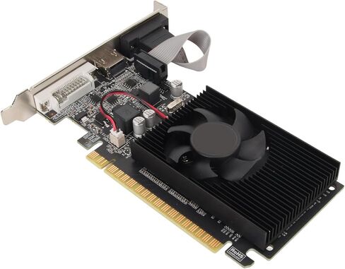 بطاقة رسومات GT610 للمكتب، بطاقة رسومات فيديو DDR3 بسعة 1 جيجابايت مع واجهة VGA DVI، بطاقة رسومات ألعاب 64 بت 810 ميجاهرتز مع مروحة تبريد صامتة in Kuwait