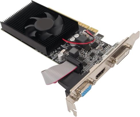 بطاقة رسومات GT610 للمكتب، بطاقة رسومات فيديو DDR3 بسعة 1 جيجابايت مع واجهة VGA DVI، بطاقة رسومات ألعاب 64 بت 810 ميجاهرتز مع مروحة تبريد صامتة in Kuwait