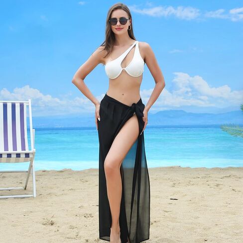 Womens Sarong Beach Coverups Chiffon Long Bikini Sheer Wrap Skirt Bathing Suit in Kuwait