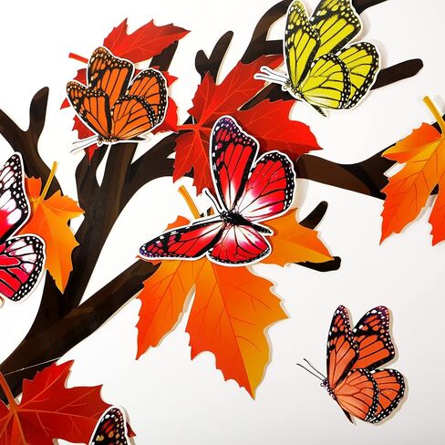 60 Pieces 70 x 55 Inch Classroom Big Tree Bulletin Board Set with Leaves and Butterflies, Woodland Whimsy Decor with 180 Pieces Removable Glue Point Dots for School Decoration (Light Green Leaves) in Saudi Arabia