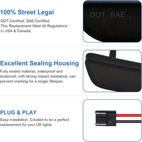 استبدال ضوء علامة الجانب LED لموستانج 2010-2014، 4 قطعة مصابيح جانبية أمامية كهرمانية خلفية حمراء in Kuwait