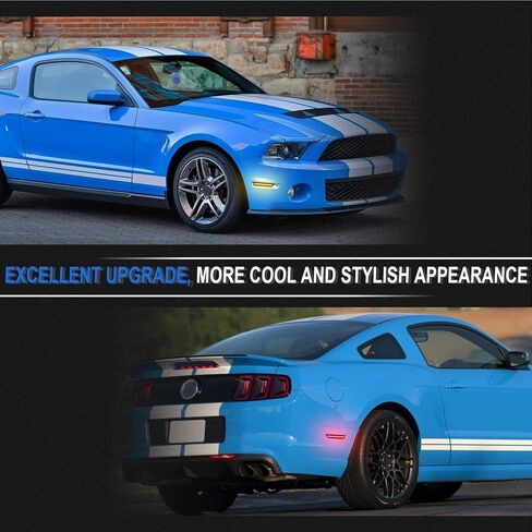 استبدال ضوء علامة الجانب LED لموستانج 2010-2014، 4 قطعة مصابيح جانبية أمامية كهرمانية خلفية حمراء in Kuwait