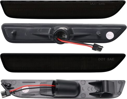 استبدال ضوء علامة الجانب LED لموستانج 2010-2014، 4 قطعة مصابيح جانبية أمامية كهرمانية خلفية حمراء in Kuwait