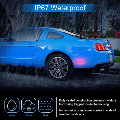 استبدال ضوء علامة الجانب LED لموستانج 2010-2014، 4 قطعة مصابيح جانبية أمامية كهرمانية خلفية حمراء in Kuwait