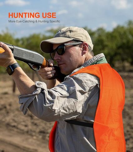 سترة الصيد Feyachi للبالغين من الجنسين باللون البرتقالي لتعزيز السلامة، والبقاء آمنًا ومرئيًا in Kuwait