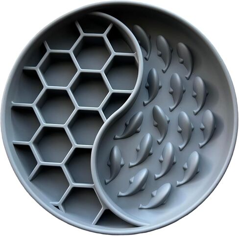 Honeycomb Whale Grub Mat For Dogs & Cats With Suction Cups- Silicone 2 in 1 Dog Slow Feeder Bowl - Dog Lick Mat- Non Slip Slow Feeder Bowl For Small Medium Large Breed (Electric Blue) in Saudi Arabia