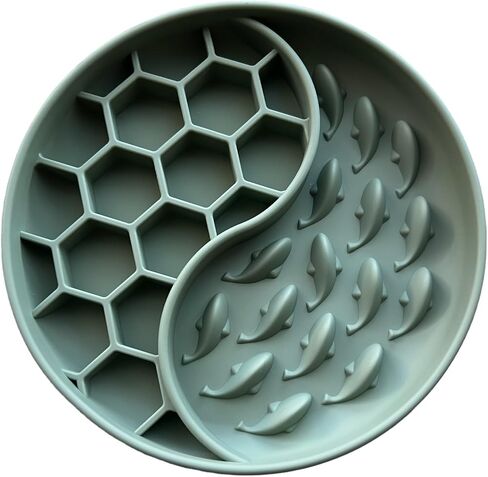 Honeycomb Whale Grub Mat For Dogs & Cats With Suction Cups- Silicone 2 in 1 Dog Slow Feeder Bowl - Dog Lick Mat- Non Slip Slow Feeder Bowl For Small Medium Large Breed (Electric Blue) in Saudi Arabia