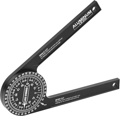 Miter Saw Protractor 7"Aluminum Angle Finder Miter Gauge Protractor with High Precision Scales Inside and Outside Miter Angle Finder Suitable for Carpenters/Renovation Work/Metal/All Building Trades in Saudi Arabia