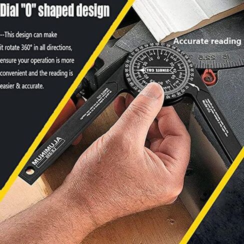 Miter Saw Protractor 7"Aluminum Angle Finder Miter Gauge Protractor with High Precision Scales Inside and Outside Miter Angle Finder Suitable for Carpenters/Renovation Work/Metal/All Building Trades in Saudi Arabia