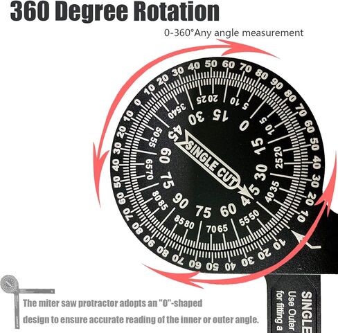 منقلة منشار ميتري مقاس 7 بوصات من الألومنيوم لقياس الزوايا مع موازين عالية الدقة من الداخل والخارج، منقلة زاوية ميتري مناسبة للنجارين/أعمال التجديد/المعادن/جميع أعمال البناء in Kuwait