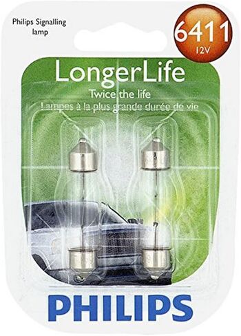 Philips Automotive Lighting 6411 LongerLife Miniature Bulb, 2 Pack,6411LLB2 in Saudi Arabia
