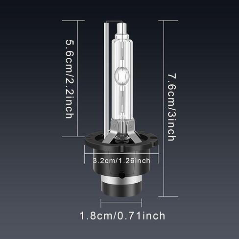 D1S HID Xenon Headlight Bulbs 35W 6000K High Low Beam Replacement Headlamps - Cool White, Pack of 2 in Saudi Arabia