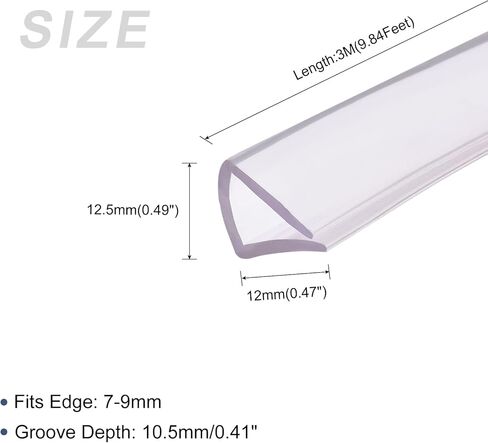 Edge Trims (5M/16.4Feet) 1Pcs, PVC U-Seal Fits 7-9mm Edge Seal Strip - for Home Door Window Seals, Transparent in Saudi Arabia