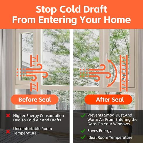 Weather Stripping Door Seal, Window Insulation Kit for Winter, 2 Inch x 33 Yards, Window Weather Sealing Tape,Weather Stripping for Doors, Windows, Ac Unit,No Residue,Clear,Strong Sticky in Kuwait