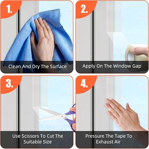 Weather Stripping Door Seal, Window Insulation Kit for Winter, 2 Inch x 33 Yards, Window Weather Sealing Tape,Weather Stripping for Doors, Windows, Ac Unit,No Residue,Clear,Strong Sticky in Kuwait