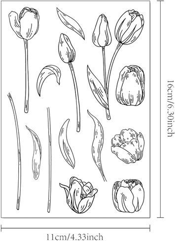 Silhouette Flowers Clear Stamps for Card Making or Journaling Silhouette Dandelion Daisy Lavender Silicone Stamps for Scrapbooking Photo Album and Other Paper Crafts Decoration in Kuwait