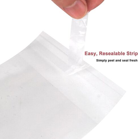 Qtop Cookie Bags 120 pcs Candy Bags Clear Plastic Bags 5" x 7" -1.57 mils Thick Self Sealing OPP Cello Bags, Self Adhesive Bags for Bakery Cookies Goodies Favor Decorative Wrappers in Saudi Arabia