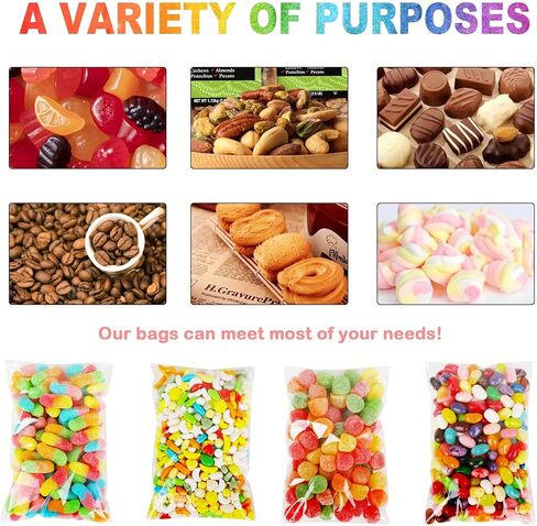 Qtop Cookie Bags 120 pcs Candy Bags Clear Plastic Bags 5" x 7" -1.57 mils Thick Self Sealing OPP Cello Bags, Self Adhesive Bags for Bakery Cookies Goodies Favor Decorative Wrappers in Saudi Arabia