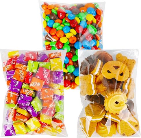 Qtop Cookie Bags 120 pcs Candy Bags Clear Plastic Bags 5" x 7" -1.57 mils Thick Self Sealing OPP Cello Bags, Self Adhesive Bags for Bakery Cookies Goodies Favor Decorative Wrappers in Saudi Arabia