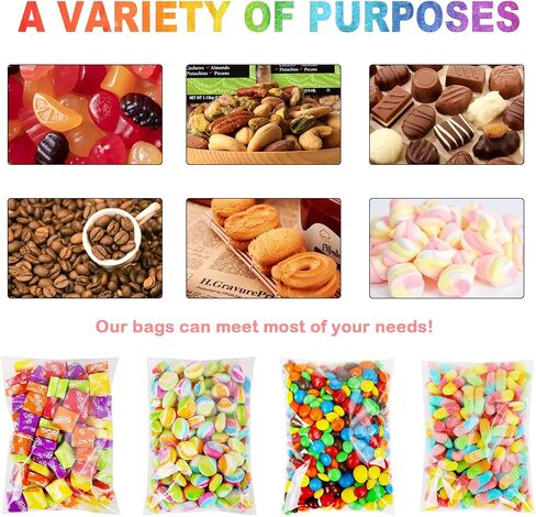 Qtop Cookie Bags 120 pcs Candy Bags Clear Plastic Bags 5" x 7" -1.57 mils Thick Self Sealing OPP Cello Bags, Self Adhesive Bags for Bakery Cookies Goodies Favor Decorative Wrappers in Saudi Arabia