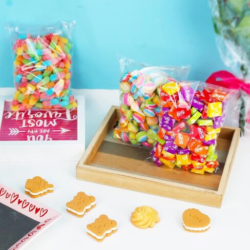 Qtop Cookie Bags 120 pcs Candy Bags Clear Plastic Bags 5" x 7" -1.57 mils Thick Self Sealing OPP Cello Bags, Self Adhesive Bags for Bakery Cookies Goodies Favor Decorative Wrappers in Saudi Arabia