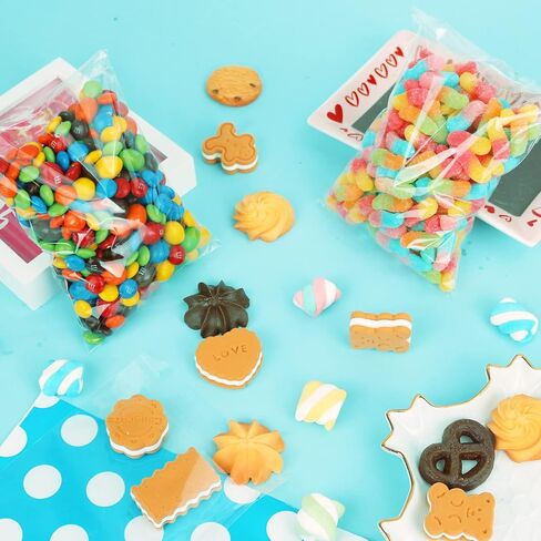 Qtop Cookie Bags 120 pcs Candy Bags Clear Plastic Bags 5" x 7" -1.57 mils Thick Self Sealing OPP Cello Bags, Self Adhesive Bags for Bakery Cookies Goodies Favor Decorative Wrappers in Saudi Arabia