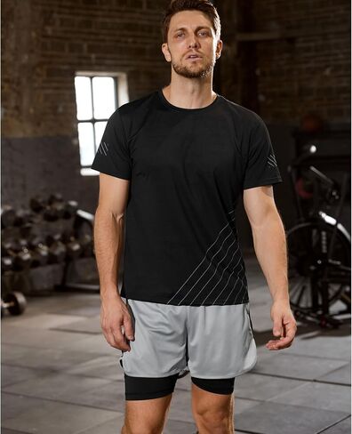 SILKWORLD Mens Running Shorts 2 in 1 Quick Dry Athletic Shorts 2~3 Pack Gym Shorts with Zipper Pockets in Saudi Arabia