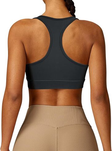 Sports Bra for Women Crossover V-Neck Racerback Yoga Bra Padded Workout Gym Athletic Fitness Bras 3 Pack in Saudi Arabia