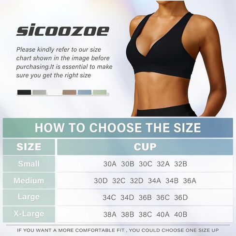 Sports Bra for Women Crossover V-Neck Racerback Yoga Bra Padded Workout Gym Athletic Fitness Bras 3 Pack in Saudi Arabia
