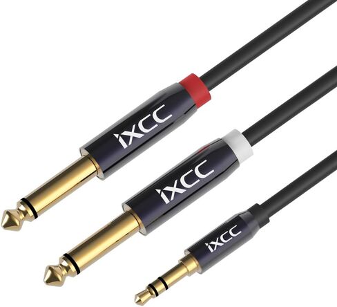 [10Feet] iXCC Gold Plated 3.5mm 1/8" TRS to Dual 6.35mm 1/4" TS Mono Y-Cable Splitter Cord for iPhone, iPod, Computer Sound Cards, CD Players, Multimedia Speakers and Home Stereo Systems in Saudi Arabia