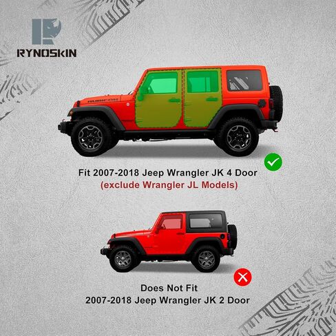 RYNOSKIN Running Boards Compatible with 2007-2018 Jeep Wrangler JK 2 Door Heavy Textured Black Wrangler JK Off-Road Side Step Steel Nerf Bars Rock Slider (2PCS) in Saudi Arabia
