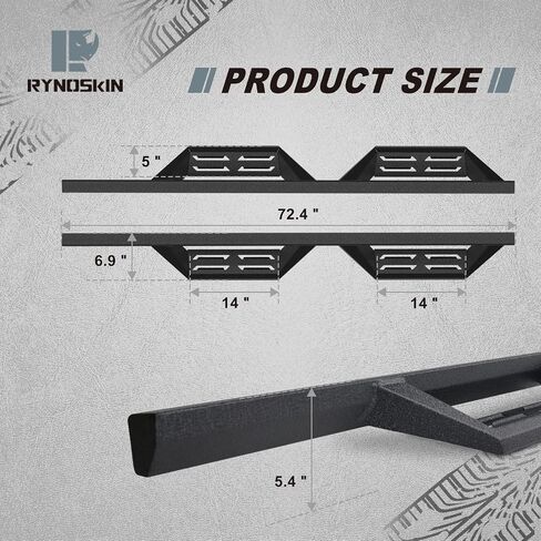 RYNOSKIN Running Boards Compatible with 2007-2018 Jeep Wrangler JK 2 Door Heavy Textured Black Wrangler JK Off-Road Side Step Steel Nerf Bars Rock Slider (2PCS) in Saudi Arabia