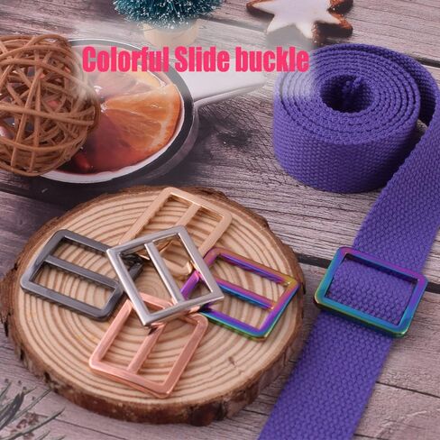 Rainbow Metal Slide Buckle - 25mm Metal Adjustable Rectangular Buckle Dog Collar Backpack Wallet Hardware Belt in Saudi Arabia