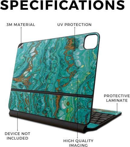 Skin Compatible with Apple Magic Keyboard for iPad Pro 13‑inch (M4) 2024 - Black Gator Skin - Premium 3M Vinyl Protective Wrap Decal Cover - Easy to Apply | Crafted in The USA by MightySkins in Kuwait